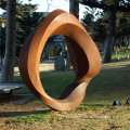 Art Craft Decorative Corten Steel Statue Garden Round Metal Sculpture